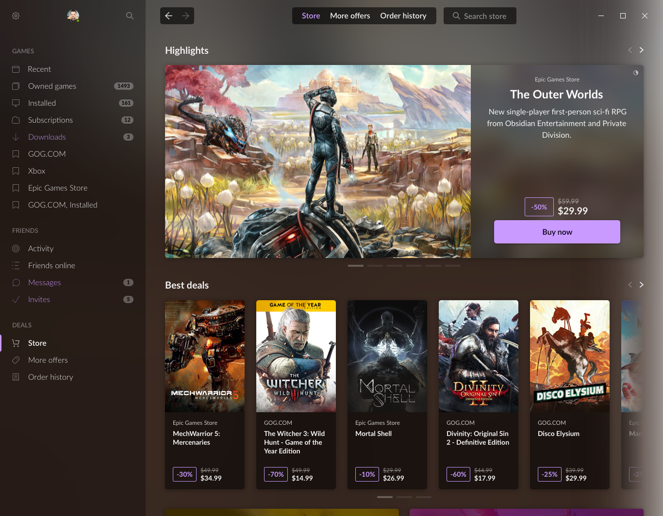 GOGGalaxy2.0|GOG GALAXY 新商店内测 可购买Epic Games Store游戏