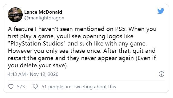 玩家发现PS5第一次观看厂商logo后可永久跳过