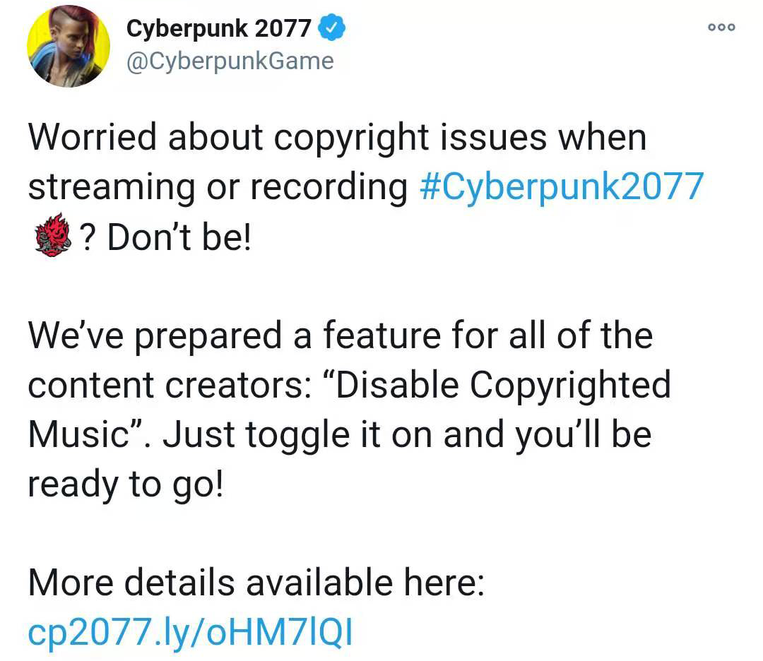 《赛博朋克2077》新加入“禁用版权音乐”功能