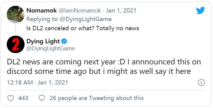 游戏《消逝的光芒2》新情报将于2021年内公布