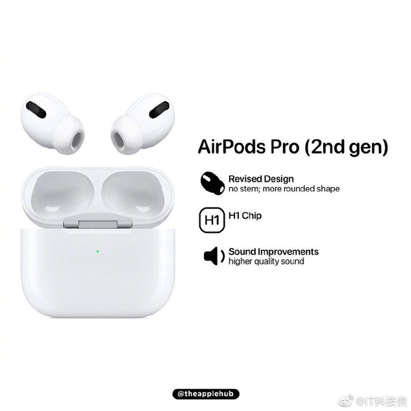 苹果再次改变产品形态！新AirPods Pro渲染图曝光：耳机柄被削没了